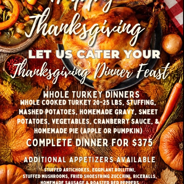 THANKSGIVING DINNER PACKAGE $350