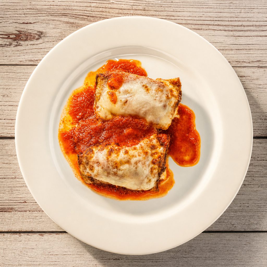 Eggplant Rollatini appetizer.
