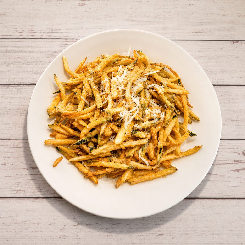 Fried Shoestring Zucchini.